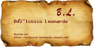 Bölcsics Leonarda névjegykártya